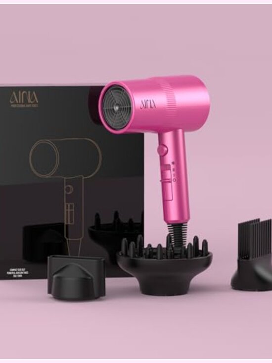 Hair Dryer with Diffuser and Comb, Full-Featured, 1800W, Ceramic, Tourmaline, 3